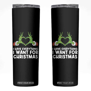 Funny Elf Hand Christmas Skinny Tumbler I Have Everything I Want For Christmas TS14 Black Print Your Wear