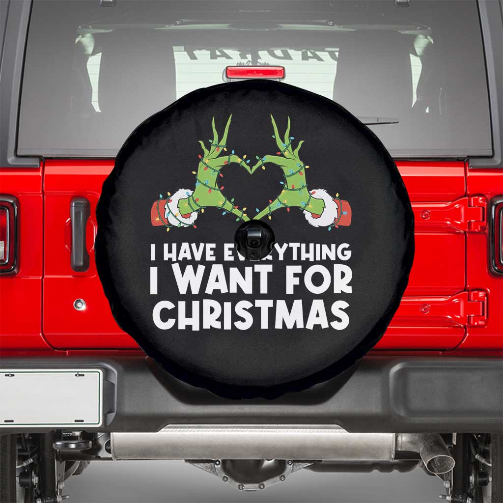 Funny Elf Hand Christmas Spare Tire Cover I Have Everything I Want For Christmas TS14 Black Print Your Wear