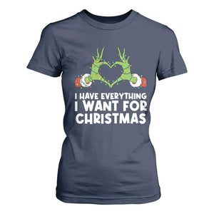 Funny Elf Hand Christmas T Shirt For Women I Have Everything I Want For Christmas TS14 Navy Print Your Wear