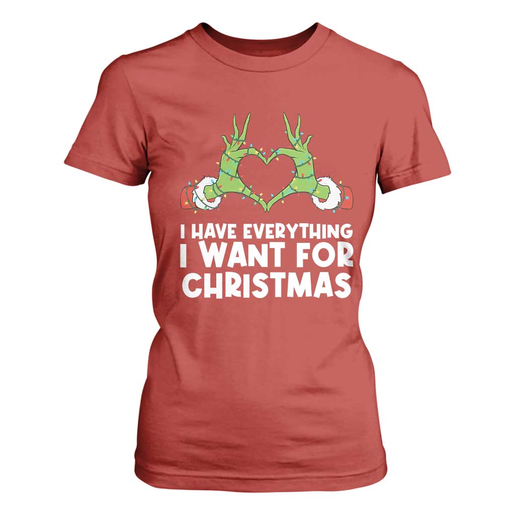 Funny Elf Hand Christmas T Shirt For Women I Have Everything I Want For Christmas TS14 Red Print Your Wear