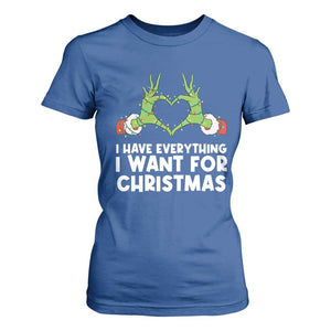 Funny Elf Hand Christmas T Shirt For Women I Have Everything I Want For Christmas TS14 Royal Blue Print Your Wear