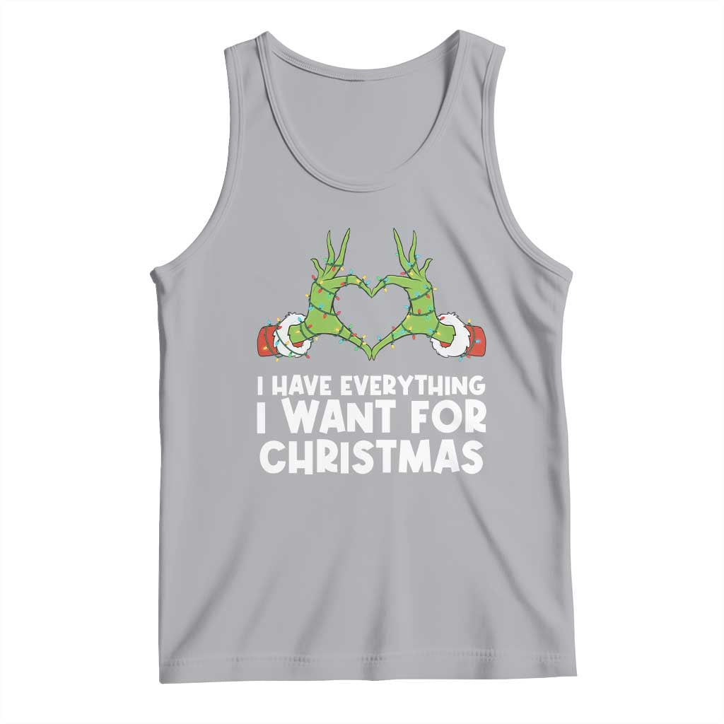 Funny Elf Hand Christmas Tank Top I Have Everything I Want For Christmas TS14 Athletic Heather Print Your Wear