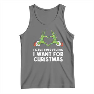 Funny Elf Hand Christmas Tank Top I Have Everything I Want For Christmas TS14 Black Heather Print Your Wear