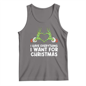 Funny Elf Hand Christmas Tank Top I Have Everything I Want For Christmas TS14 Deep Heather Print Your Wear