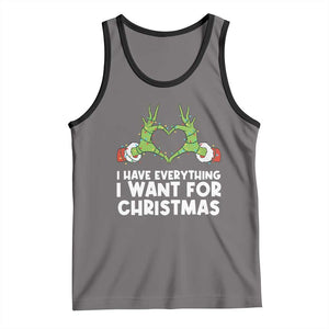 Funny Elf Hand Christmas Tank Top I Have Everything I Want For Christmas TS14 Deep Heather Black Print Your Wear
