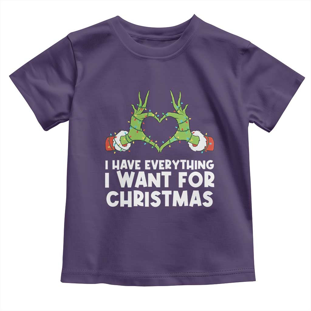 Funny Elf Hand Christmas Toddler T Shirt I Have Everything I Want For Christmas TS14 Purple Print Your Wear