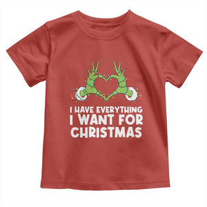 Funny Elf Hand Christmas Toddler T Shirt I Have Everything I Want For Christmas TS14 Red Print Your Wear