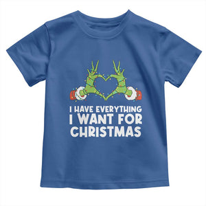 Funny Elf Hand Christmas Toddler T Shirt I Have Everything I Want For Christmas TS14 Royal Blue Print Your Wear