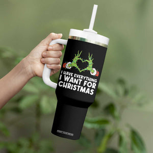 Funny Elf Hand Christmas Tumbler With Handle I Have Everything I Want For Christmas TS14 Print Your Wear