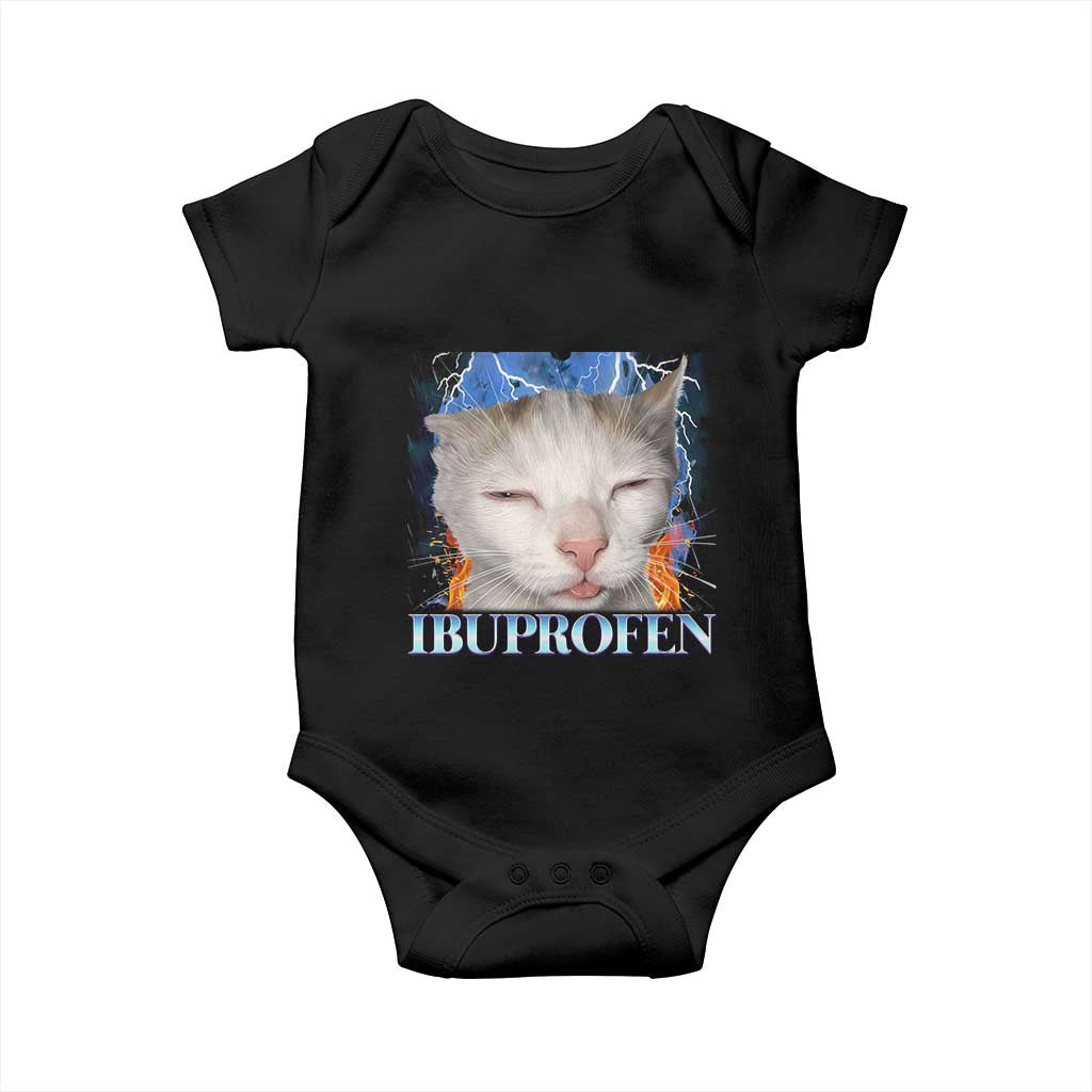 Funny Cat Meme Baby Onesie Ibuprofen Silly Kitten TS14 Black Print Your Wear