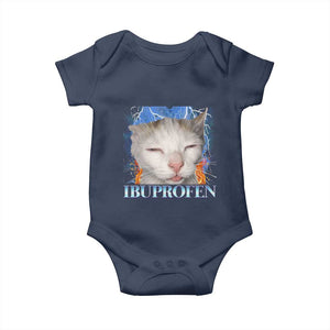 Funny Cat Meme Baby Onesie Ibuprofen Silly Kitten TS14 Navy Print Your Wear