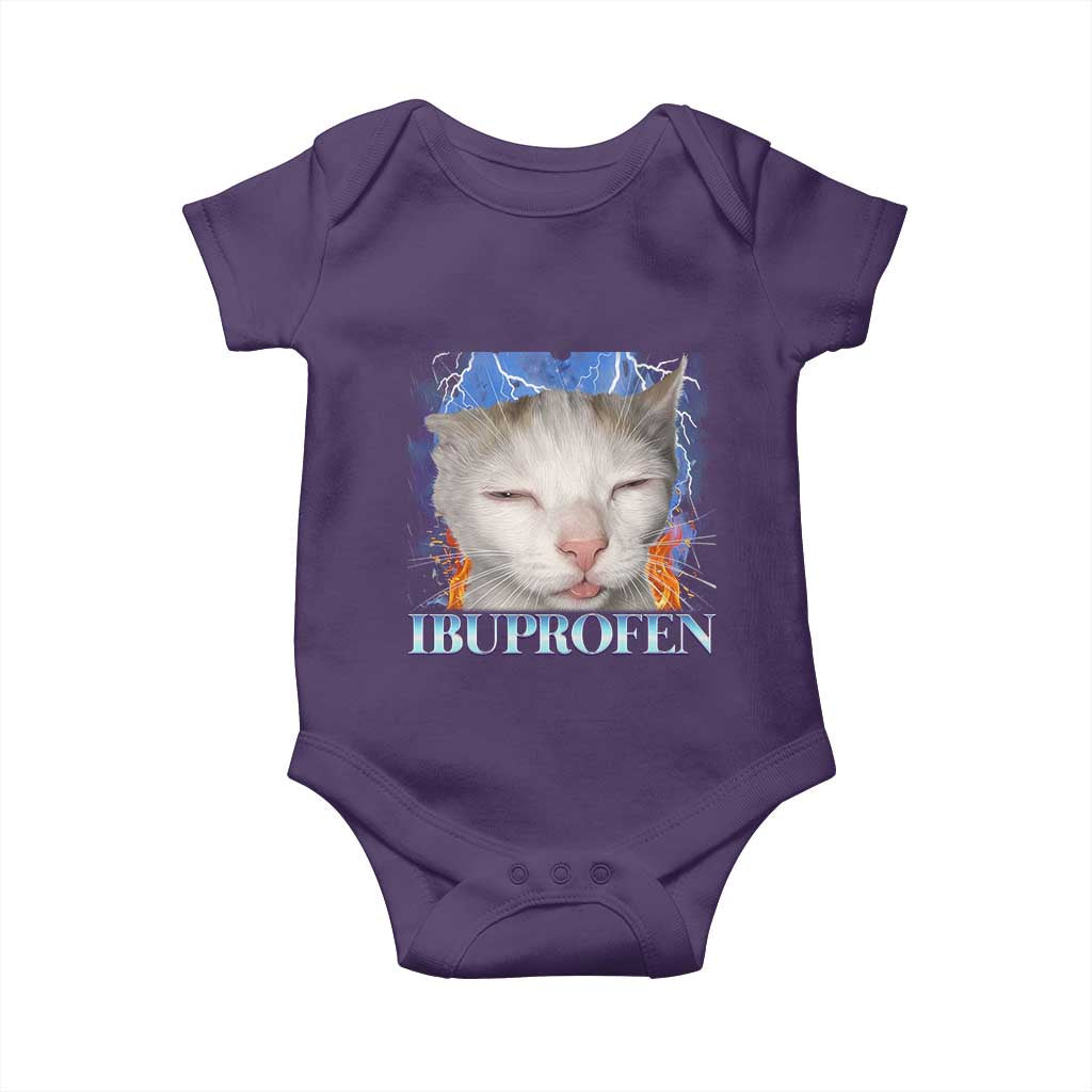 Funny Cat Meme Baby Onesie Ibuprofen Silly Kitten TS14 Purple Print Your Wear