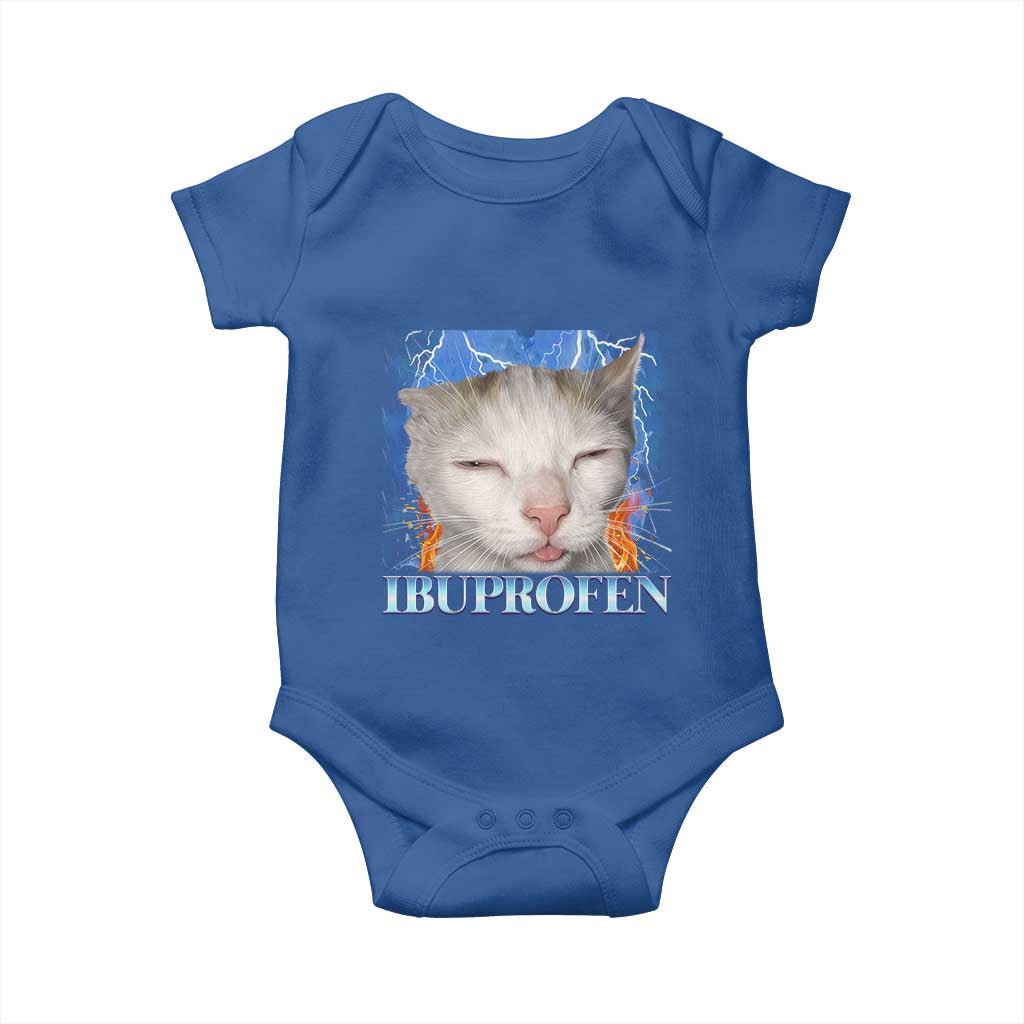 Funny Cat Meme Baby Onesie Ibuprofen Silly Kitten TS14 Royal Blue Print Your Wear
