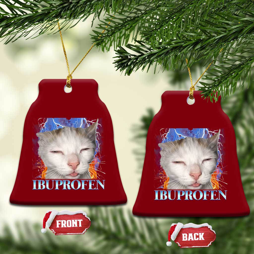 Funny Cat Meme Ceramic Ornament Ibuprofen Silly Kitten TS14 Print Your Wear