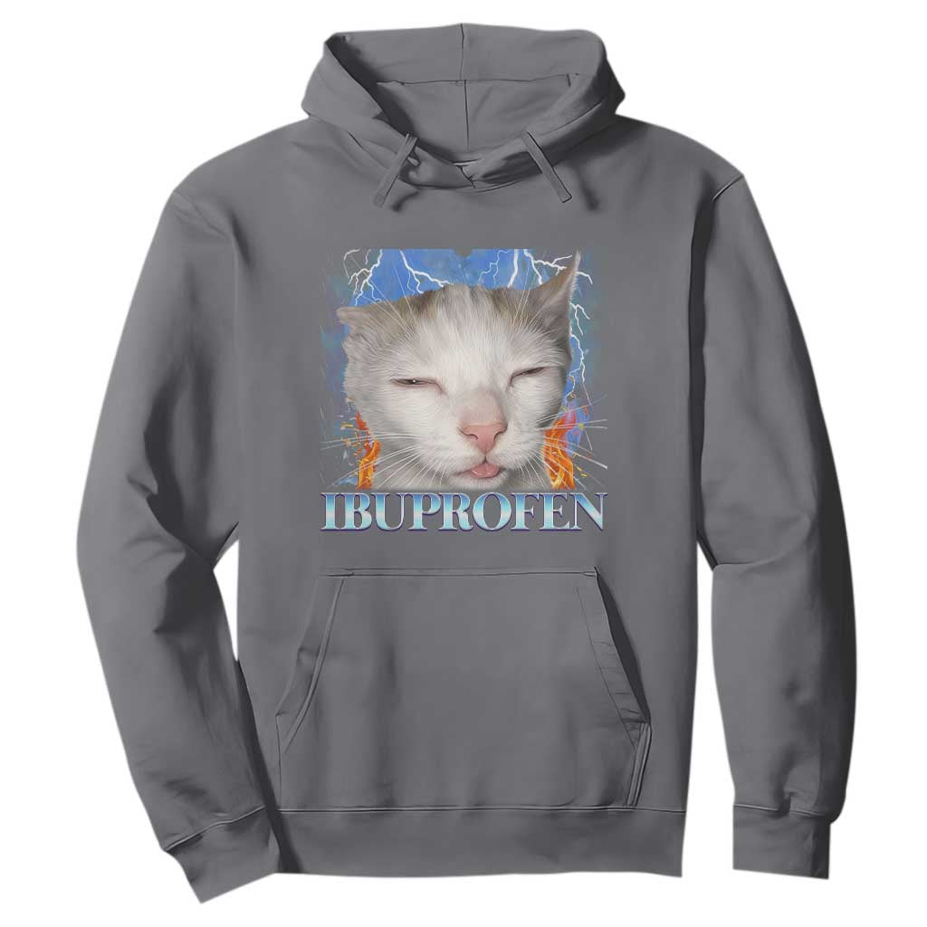 Funny Cat Meme Hoodie Ibuprofen Silly Kitten - Print Your Wear