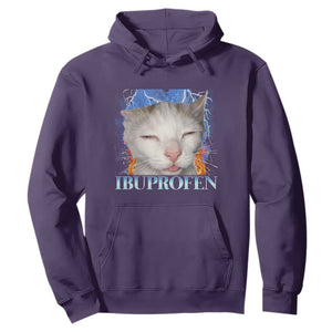 Funny Cat Meme Hoodie Ibuprofen Silly Kitten TS14 Purple Print Your Wear