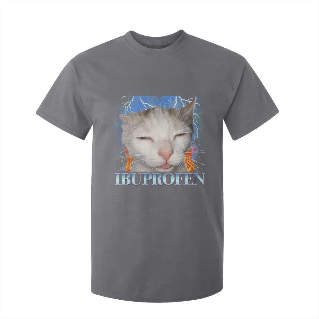 Funny Cat Meme T Shirt For Kid Ibuprofen Silly Kitten TS14 Charcoal Print Your Wear
