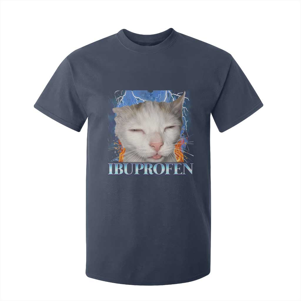 Funny Cat Meme T Shirt For Kid Ibuprofen Silly Kitten TS14 Navy Print Your Wear