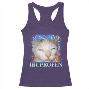 Funny Cat Meme Racerback Tank Top Ibuprofen Silly Kitten TS14 Purple Print Your Wear