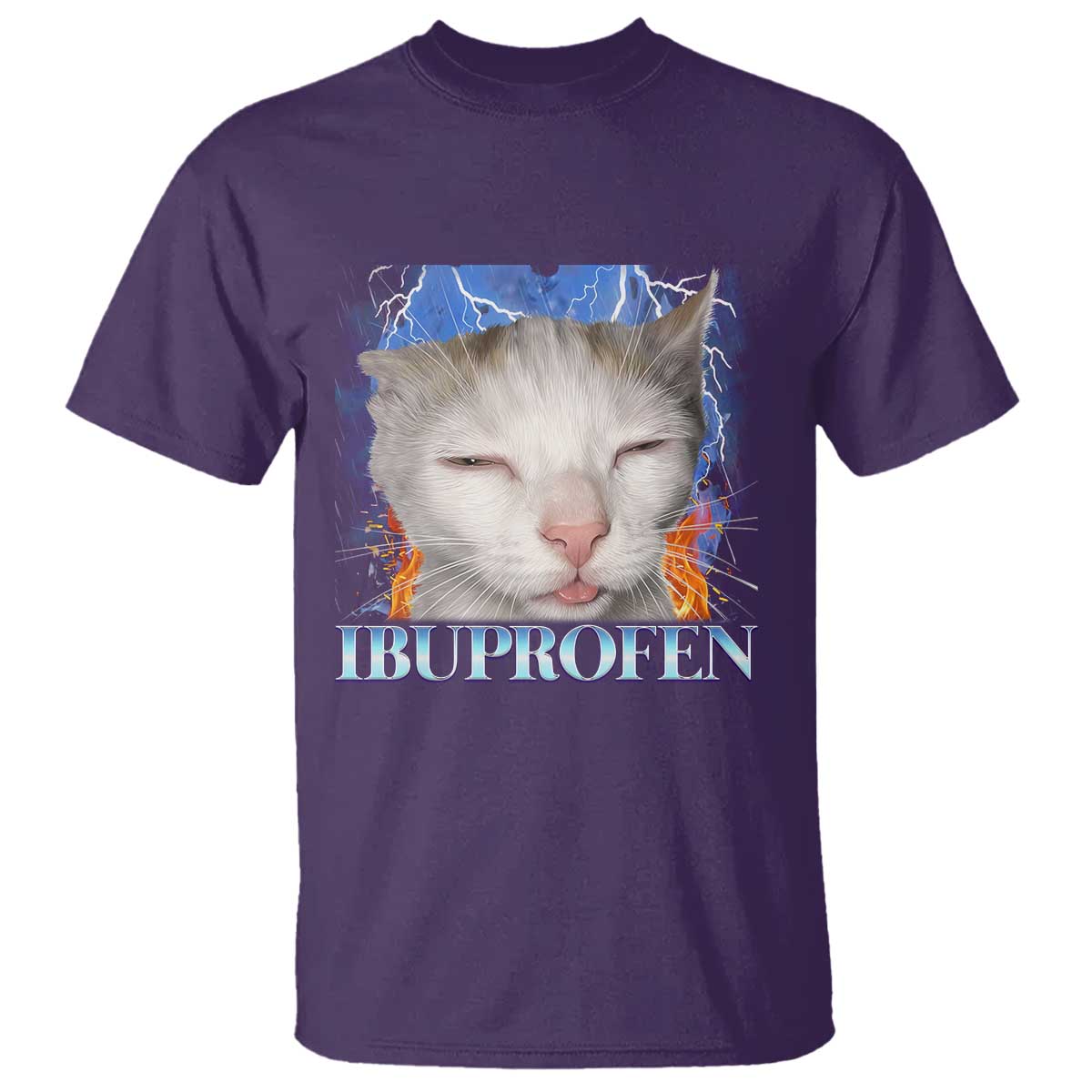 Funny Cat Meme T Shirt Ibuprofen Silly Kitten TS14 Purple Print Your Wear
