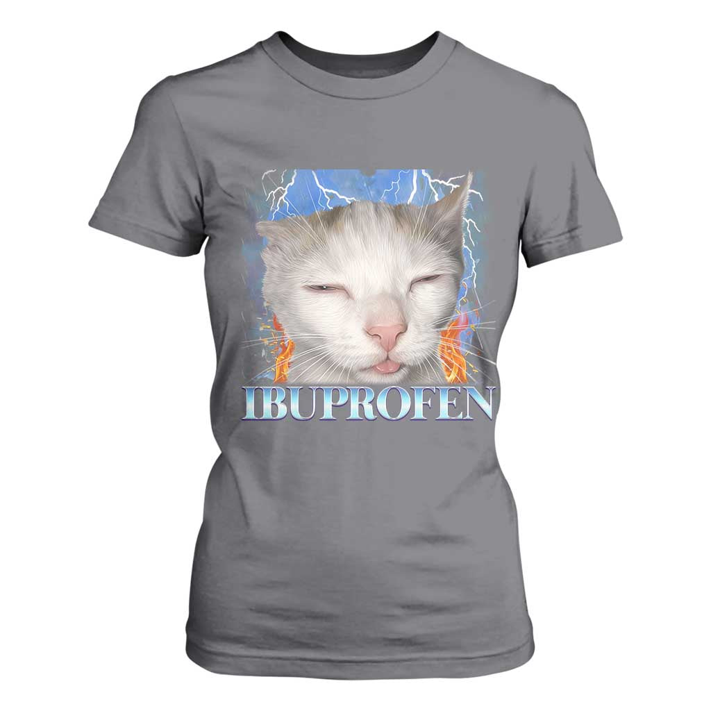 Funny Cat Meme T Shirt For Women Ibuprofen Silly Kitten TS14 Charcoal Print Your Wear