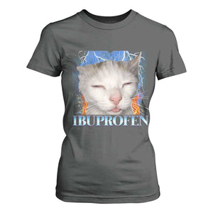 Funny Cat Meme T Shirt For Women Ibuprofen Silly Kitten TS14 Dark Heather Print Your Wear