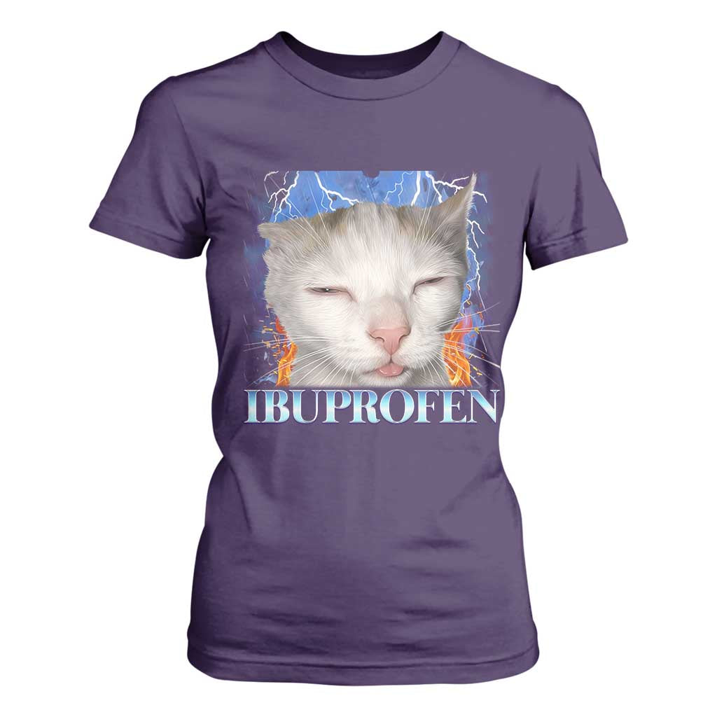 Funny Cat Meme T Shirt For Women Ibuprofen Silly Kitten TS14 Purple Print Your Wear