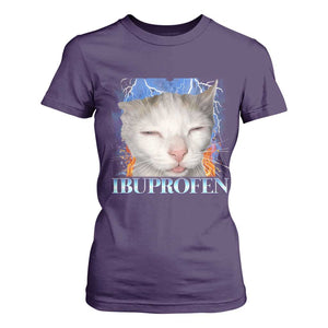 Funny Cat Meme T Shirt For Women Ibuprofen Silly Kitten TS14 Purple Print Your Wear