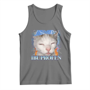 Funny Cat Meme Tank Top Ibuprofen Silly Kitten TS14 Black Heather Print Your Wear