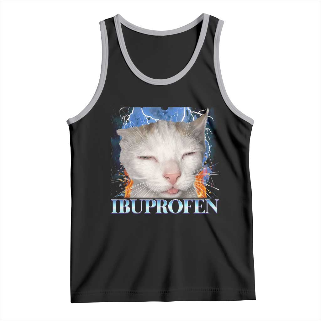 Funny Cat Meme Tank Top Ibuprofen Silly Kitten TS14 Black Athletic Heather Print Your Wear