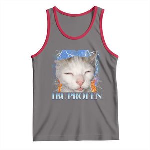 Funny Cat Meme Tank Top Ibuprofen Silly Kitten TS14 Deep Heather Red Print Your Wear