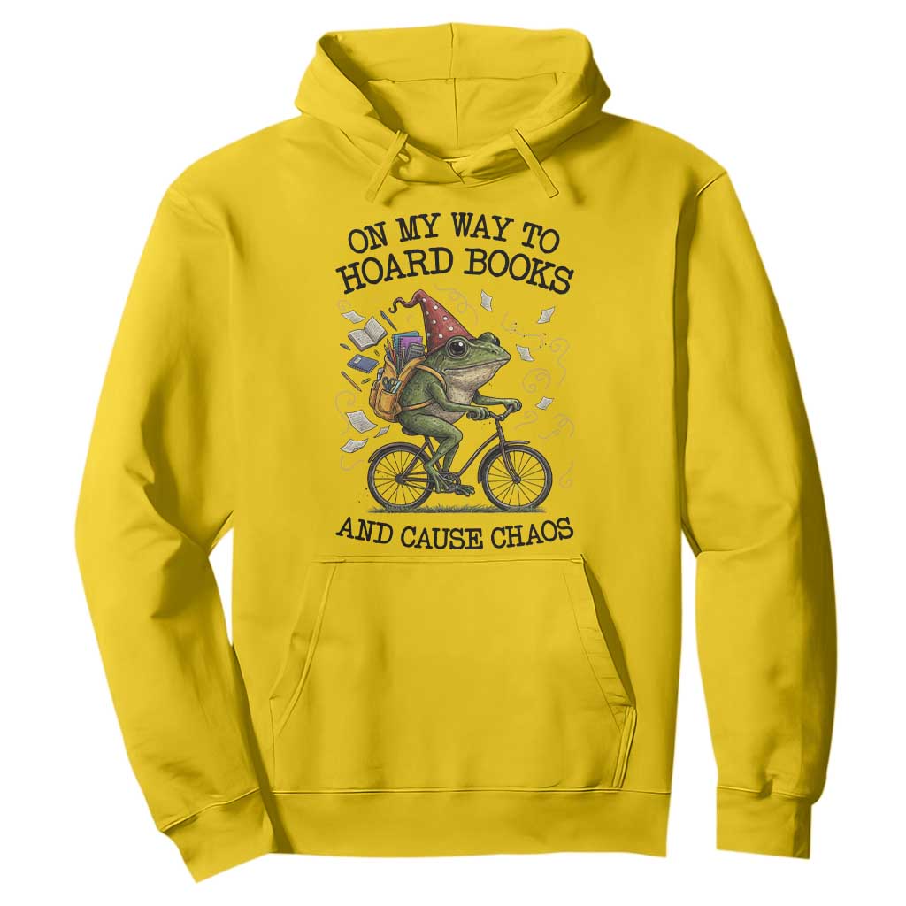 Funny Frog Meme Hoodie On My Way to Hoard Books and Cause Chaos TS14 Daisy Print Your Wear