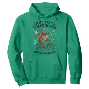Funny Frog Meme Hoodie On My Way to Hoard Books and Cause Chaos TS14 Irish Green Print Your Wear