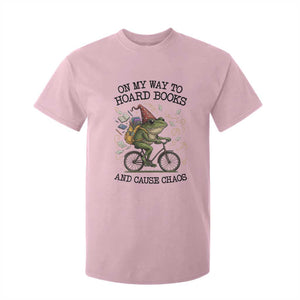 Funny Frog Meme T Shirt For Kid On My Way to Hoard Books and Cause Chaos TS14 Light Pink Print Your Wear