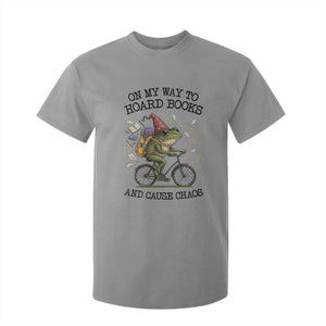 Funny Frog Meme T Shirt For Kid On My Way to Hoard Books and Cause Chaos TS14 Sport Gray Print Your Wear