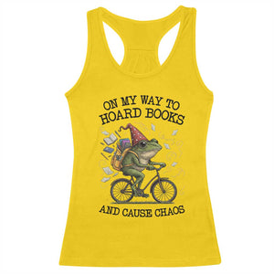 Funny Frog Meme Racerback Tank Top On My Way to Hoard Books and Cause Chaos TS14 Daisy Print Your Wear