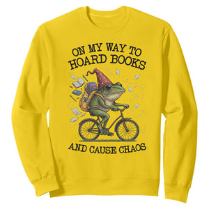 Funny Frog Meme Sweatshirt On My Way to Hoard Books and Cause Chaos TS14 Daisy Print Your Wear