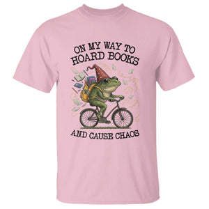 Funny Frog Meme T Shirt On My Way to Hoard Books and Cause Chaos TS14 Light Pink Print Your Wear