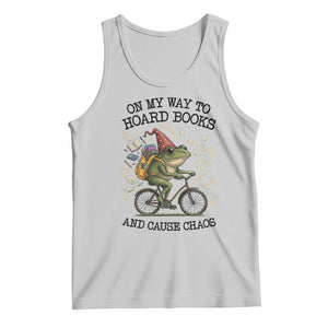 Funny Frog Meme Tank Top On My Way to Hoard Books and Cause Chaos TS14 Ash Print Your Wear