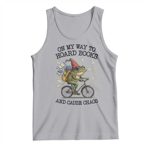 Funny Frog Meme Tank Top On My Way to Hoard Books and Cause Chaos TS14 Athletic Heather Print Your Wear