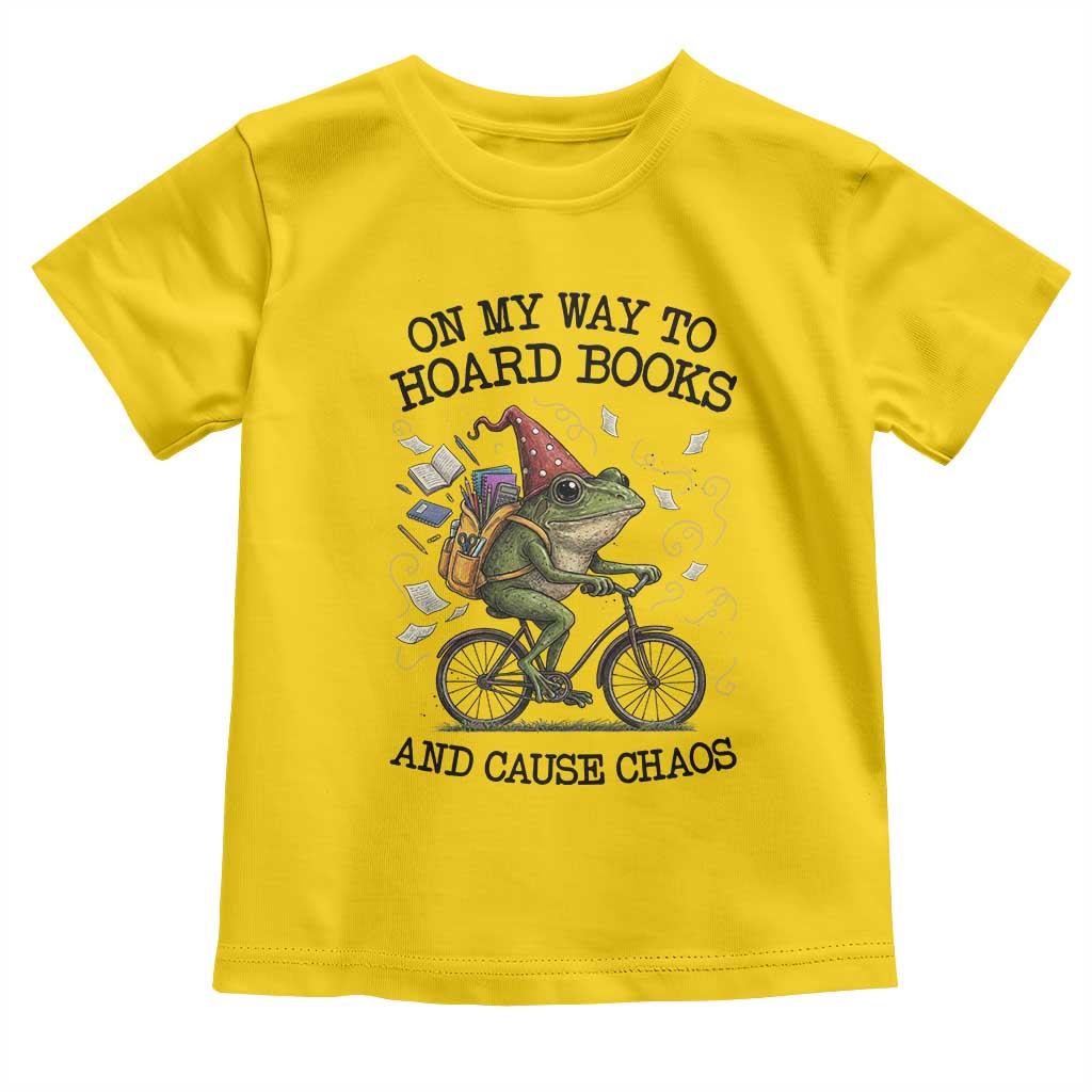 Funny Frog Meme Toddler T Shirt On My Way to Hoard Books and Cause Chaos TS14 Daisy Print Your Wear