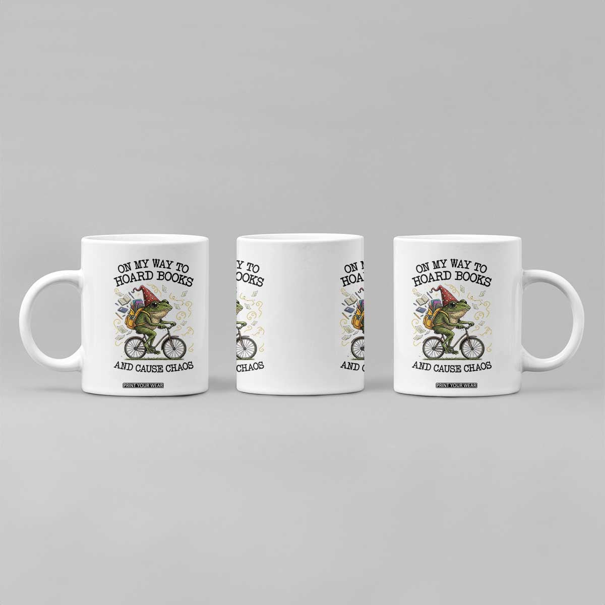 Funny Frog Meme Coffee Mug On My Way to Hoard Books and Cause Chaos TS14 Print Your Wear