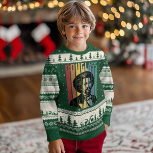 Frederick Douglass Ugly Christmas Sweater American Black History TS14 Forest Green Beige Print Your Wear