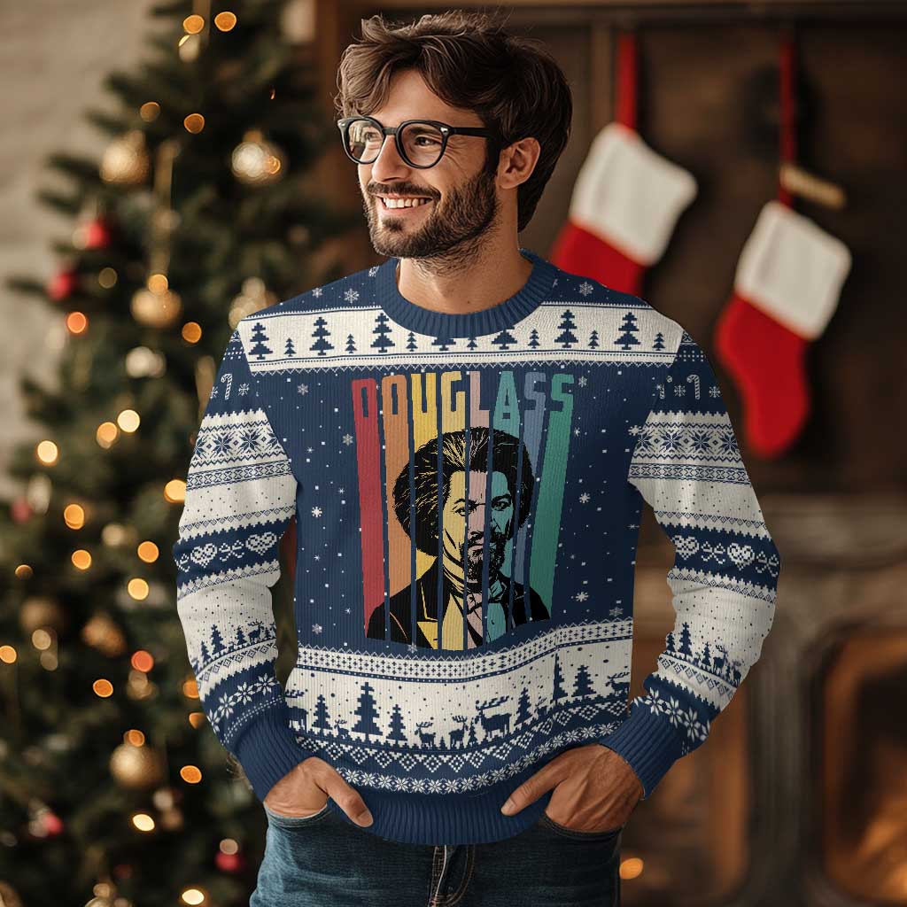 Frederick Douglass Ugly Christmas Sweater American Black History TS14 Navy Beige Print Your Wear