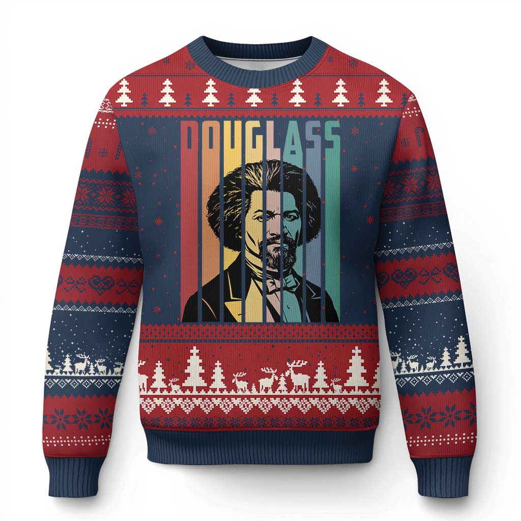 Frederick Douglass Ugly Christmas Sweater American Black History TS14 Navy Red Print Your Wear