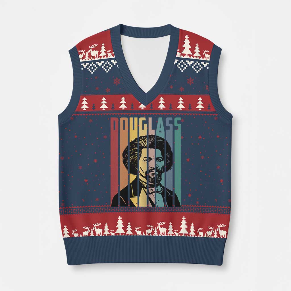 Frederick Douglass V-Neck Knit Sweater Vest American Black History TS14 Navy Red Print Your Wear