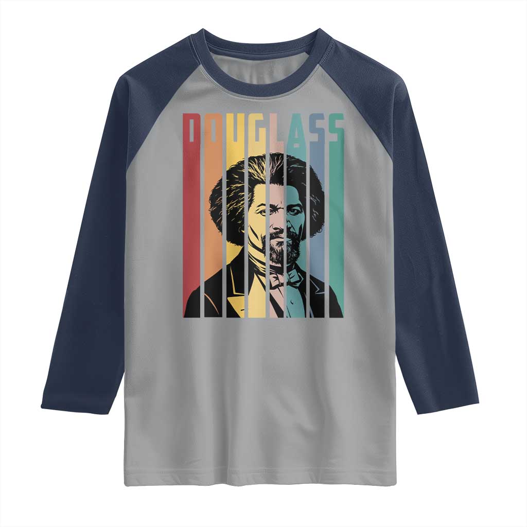 Frederick Douglass Raglan Shirt American Black History TS14 Sport Gray Navy Print Your Wear