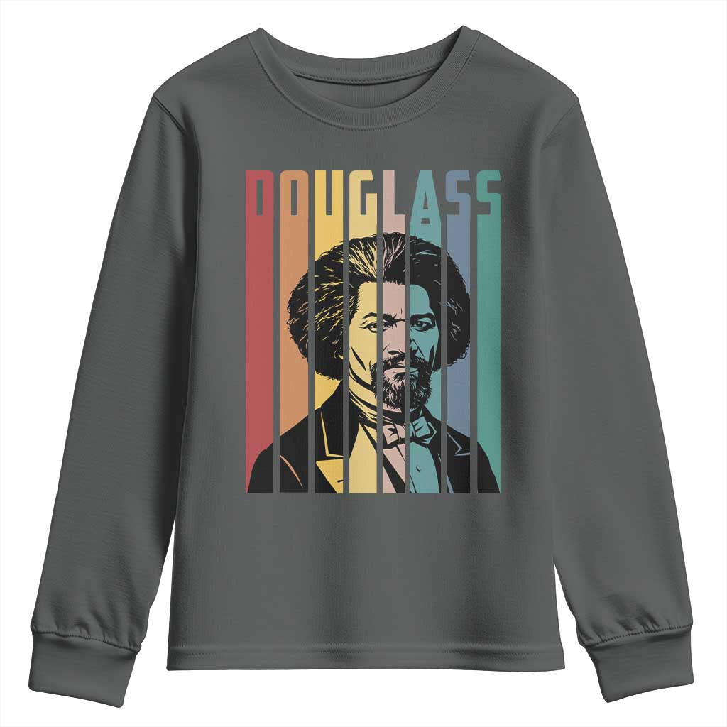 Frederick Douglass Youth Sweatshirt American Black History TS14 Dark Heather Print Your Wear