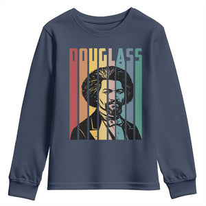 Frederick Douglass Youth Sweatshirt American Black History TS14 Navy Print Your Wear