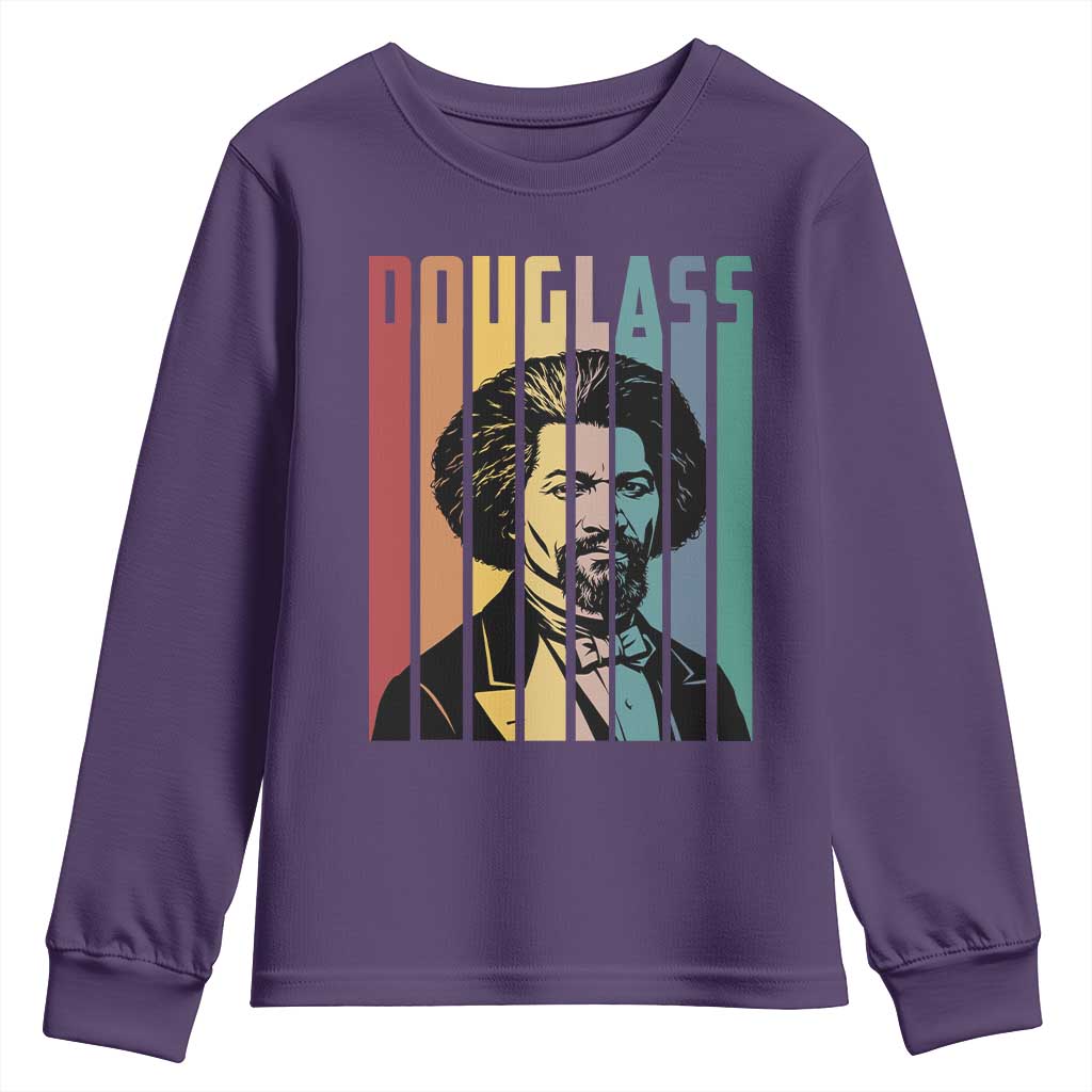 Frederick Douglass Youth Sweatshirt American Black History TS14 Purple Print Your Wear